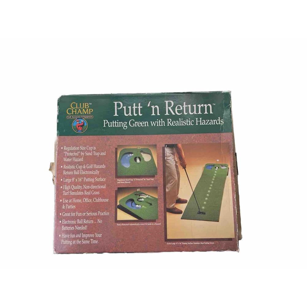 Club Champ Putt ‘n Return PUTTING GREEN W/ HAZARDS - Training Aid - Ball Return